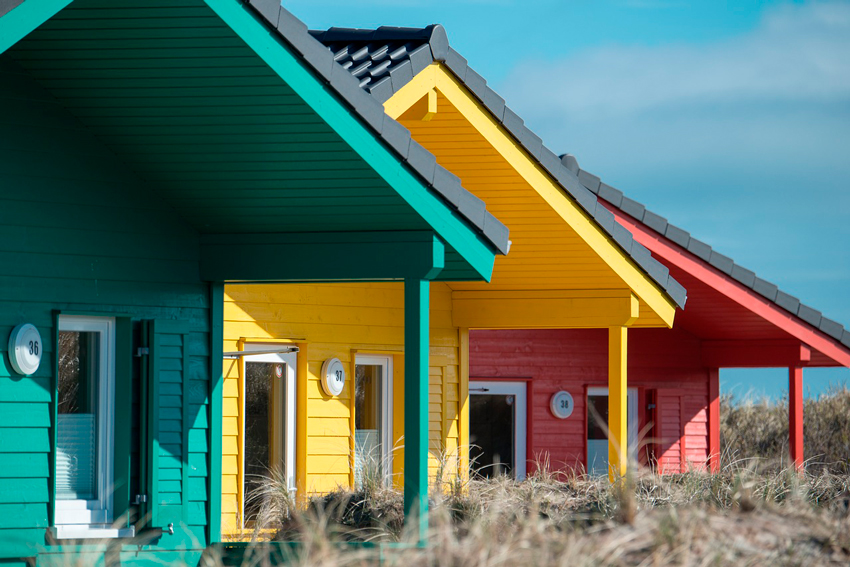 casas de madera prefabricadas de colores